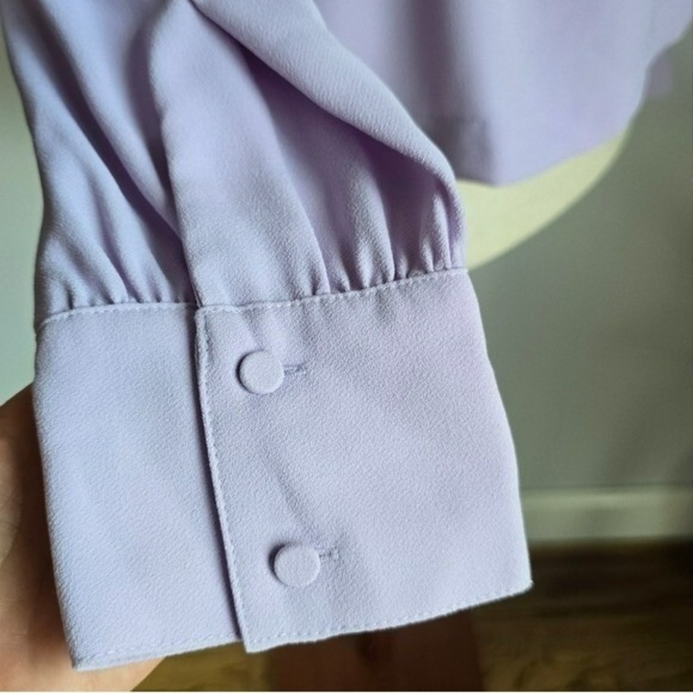 J. Crew NEW Lilac 365 Crepe Faux-Wrap Shawl Collar Blouse Top SZ 10 Career Chic - Picture 6 of 12